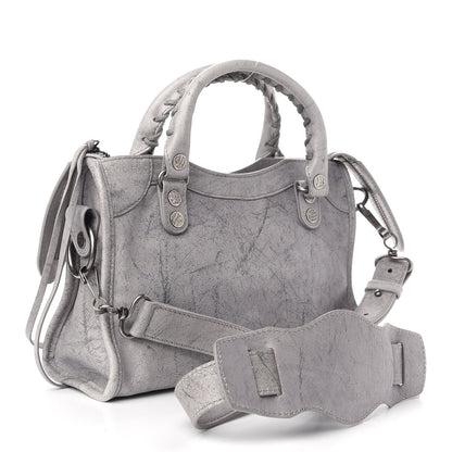 Balenciaga Agneau Marble Hardware Mini City Grey 3 of 9