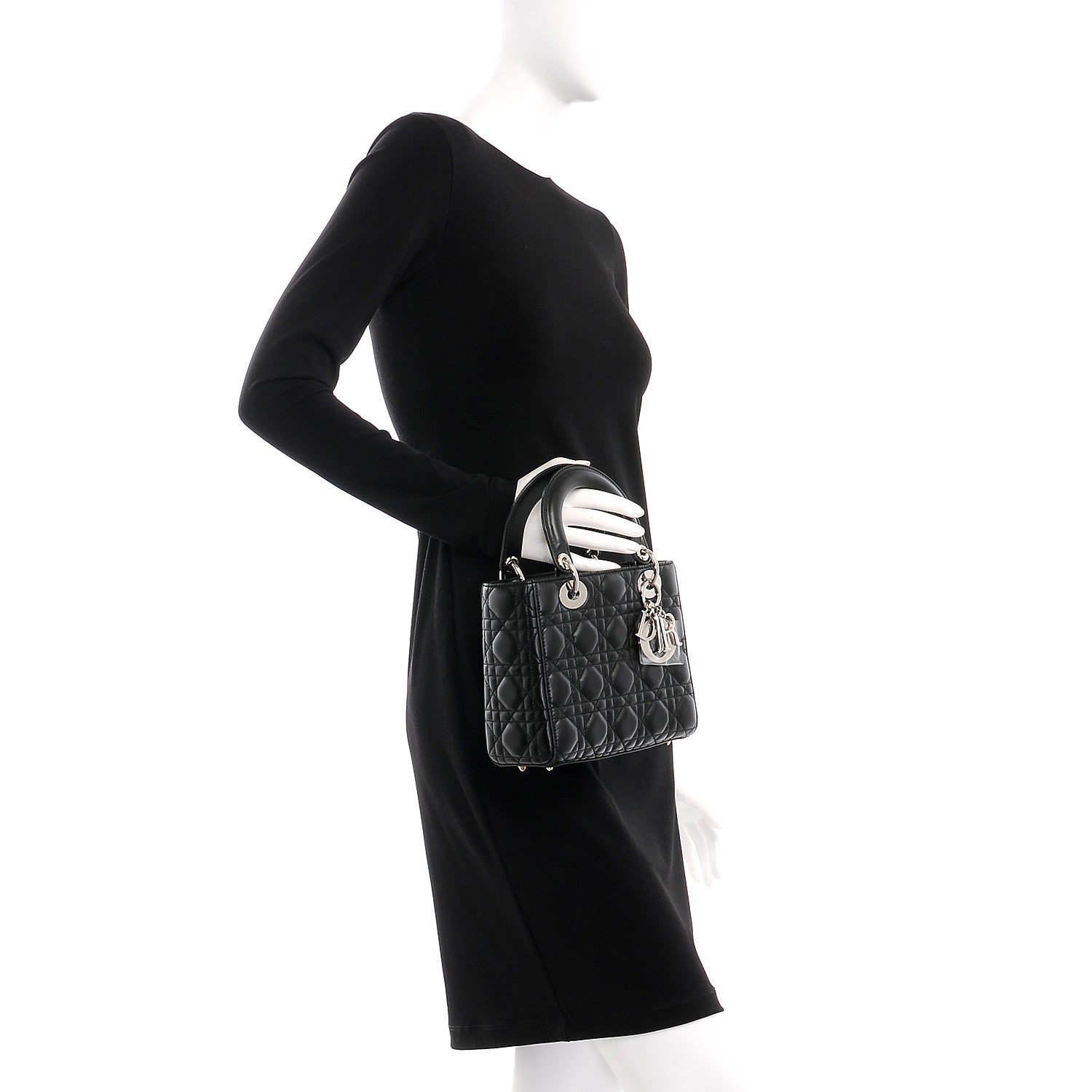 Christian Dior Lambskin Cannage Small Lucky Badges My Lady Dior Black 2 of 10