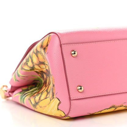 Dolce & Gabbana Dauphine Pineapple Print Medium Miss Sicily Satchel Rosa 5 of 11