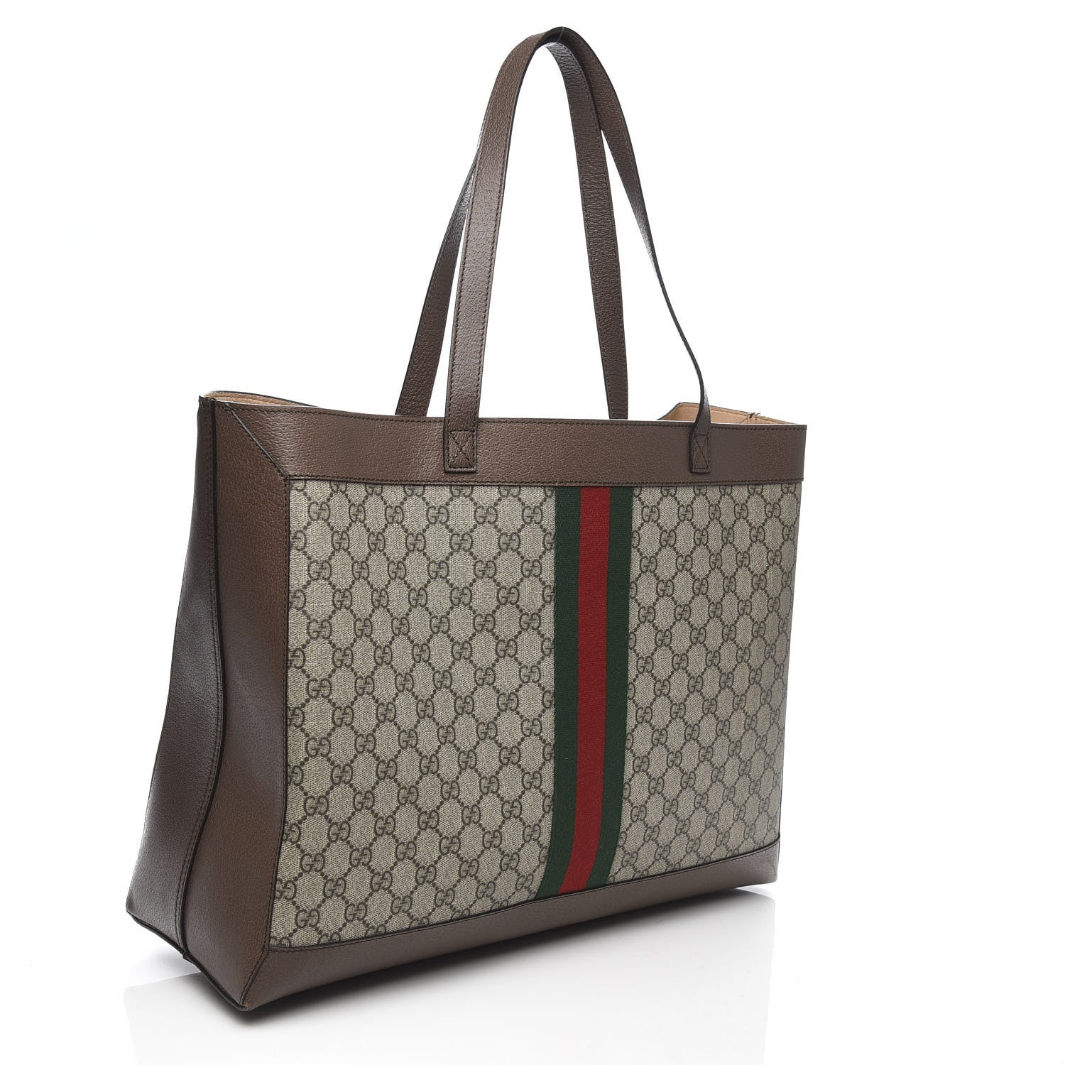 Gucci GG Supreme Monogram Web Ophidia Tote Brown 4 of 11