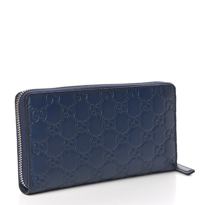 Gucci X MLB Guccissima Signature NY Yankees Embroidered Zip Around Wallet Royale Ivory 3 of 9