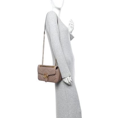 Gucci Calfskin Matelasse Small GG Marmont Shoulder Bag Porcelain Rose 2 of 12