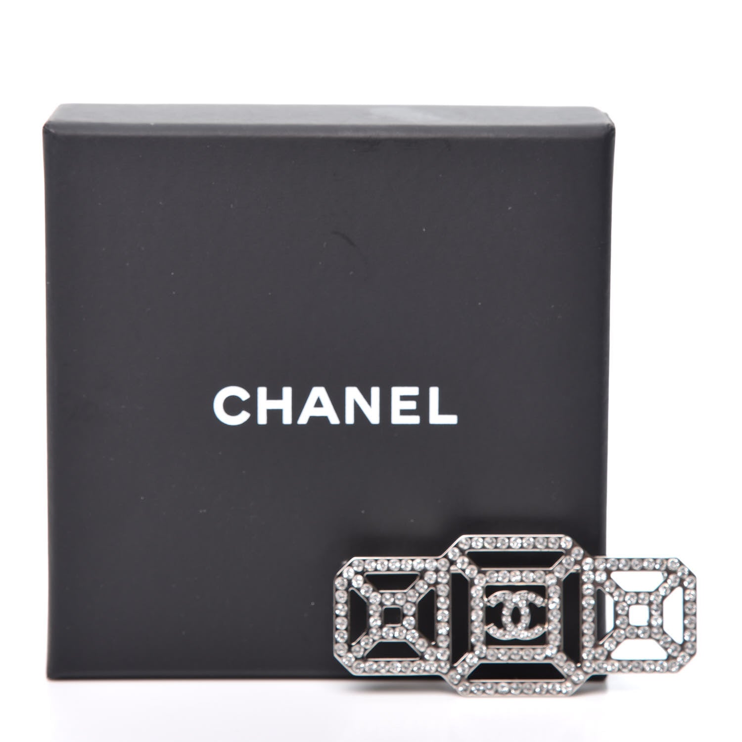 Chanel Crystal CC Brooch Silver 3 of 3
