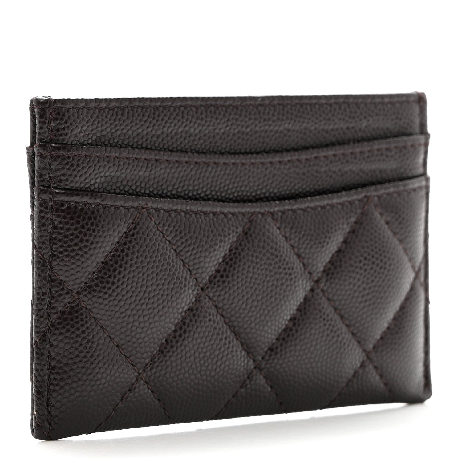 Chanel Caviar Quilted Card Holder Dark Brown 3 of 8