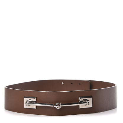 Gucci Calfskin Horsebit Wide Belt 80 32 Brown 1 of 6