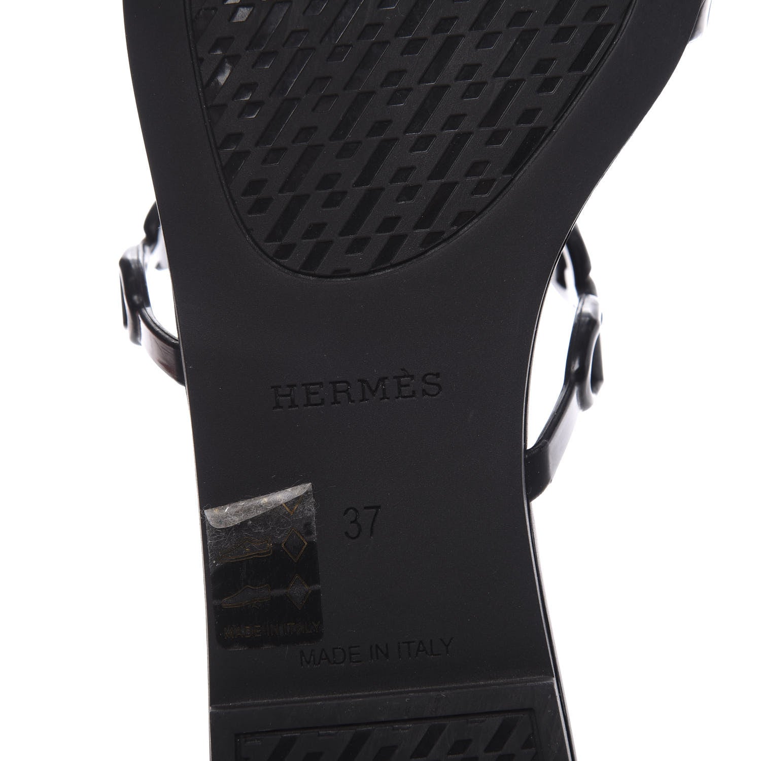 Hermes Rubber Chaine d'Ancre Rivage Sandals 37 Black 9 of 10