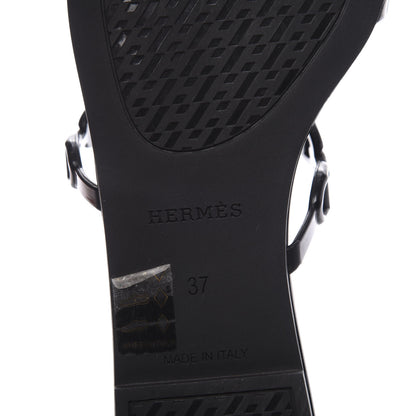 Hermes Rubber Chaine d'Ancre Rivage Sandals 37 Black 9 of 10