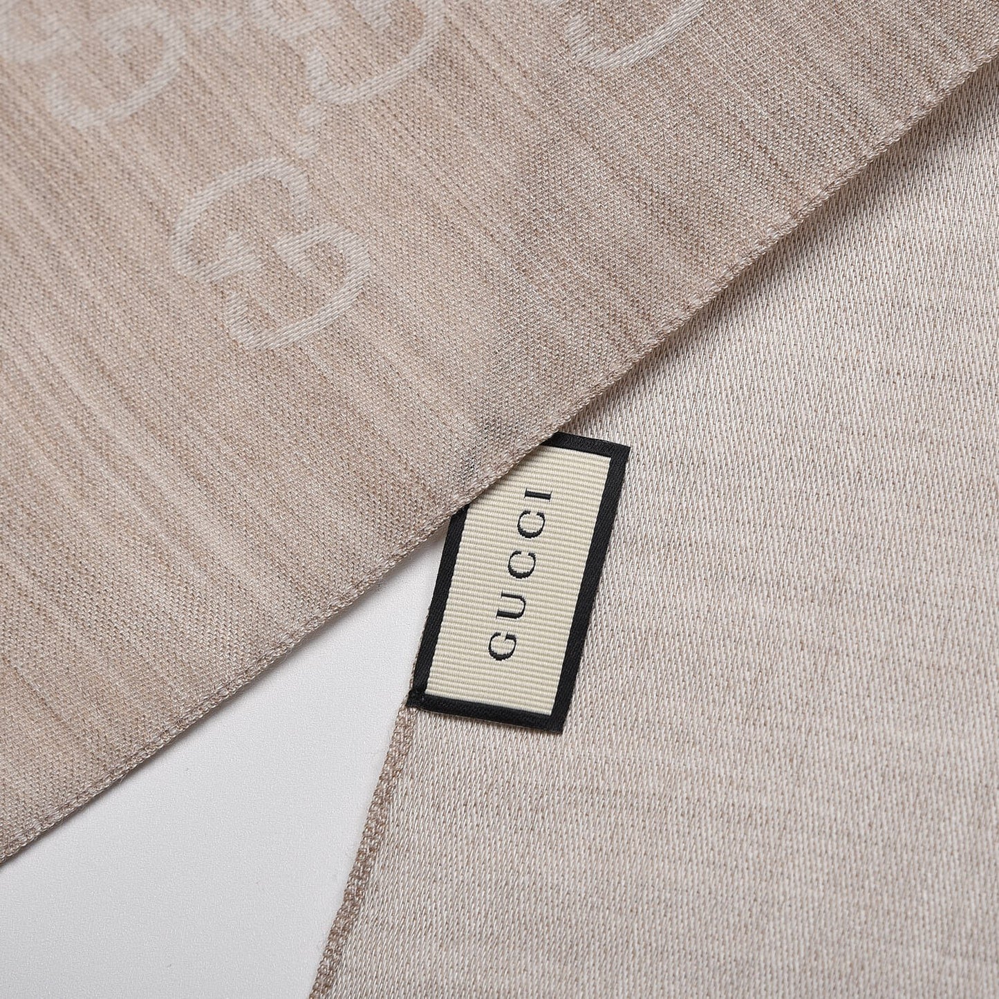 Wool Silk GG Monogram GGNat Scarf Sand
