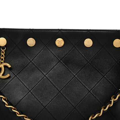 Chanel Shiny Calfskin Quilted Hobo Black 8 of 11