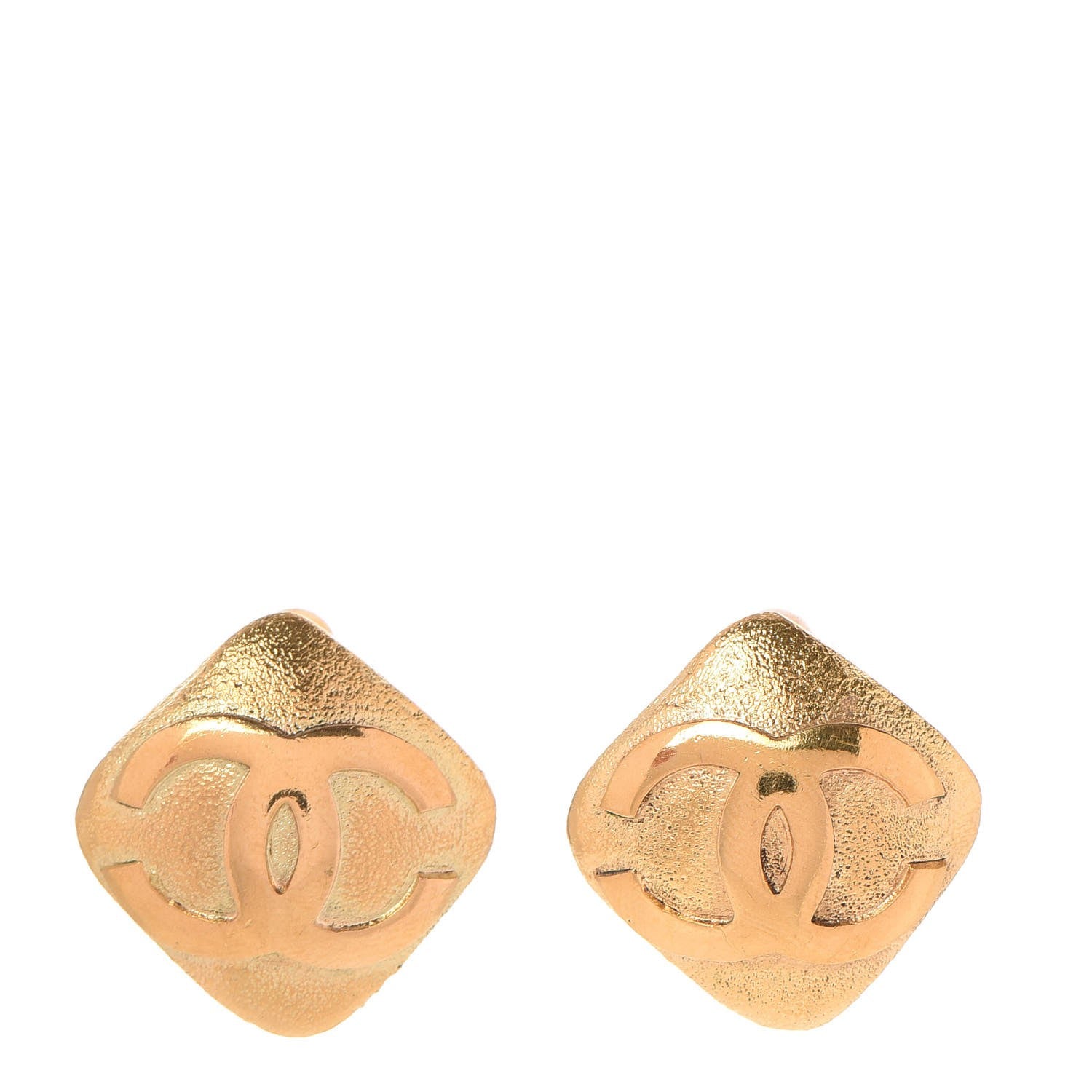 Chanel CC Square Clip On Earrings Gold 1 of 5