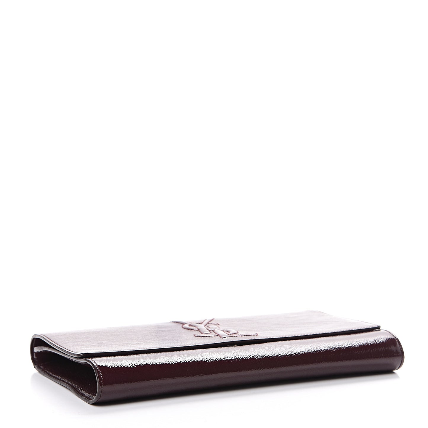Textured Patent Monogram Large Belle De Jour Clutch Burgundy