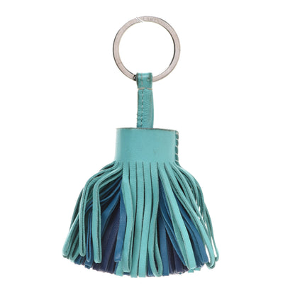 Hermes Lambskin Tri-Color Carmen Tassel Key Holder Bleu Lagoon Bleu Izmir Bleu De Malte 1 of 6