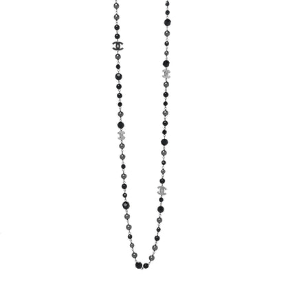 Chanel Ruthenium Beaded CC Long Necklace Black 1 of 5