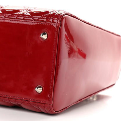 Christian Dior Patent Cannage Medium Lady Dior Red 6 of 12