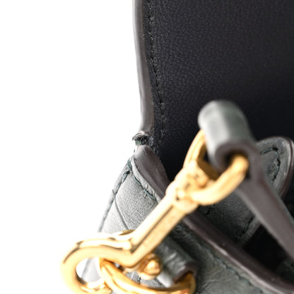 Mulberry Crocodile Embossed Calfskin Small Darley Satchel Green 12 of 12
