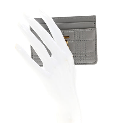 Burberry Lambskin Quilted Small Lola Card Holder Grey 2 of 6