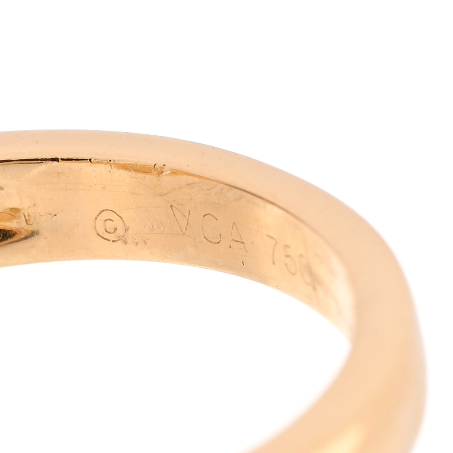 18K Yellow Gold Diamond Vintage Alhambra Ring 50 5.5