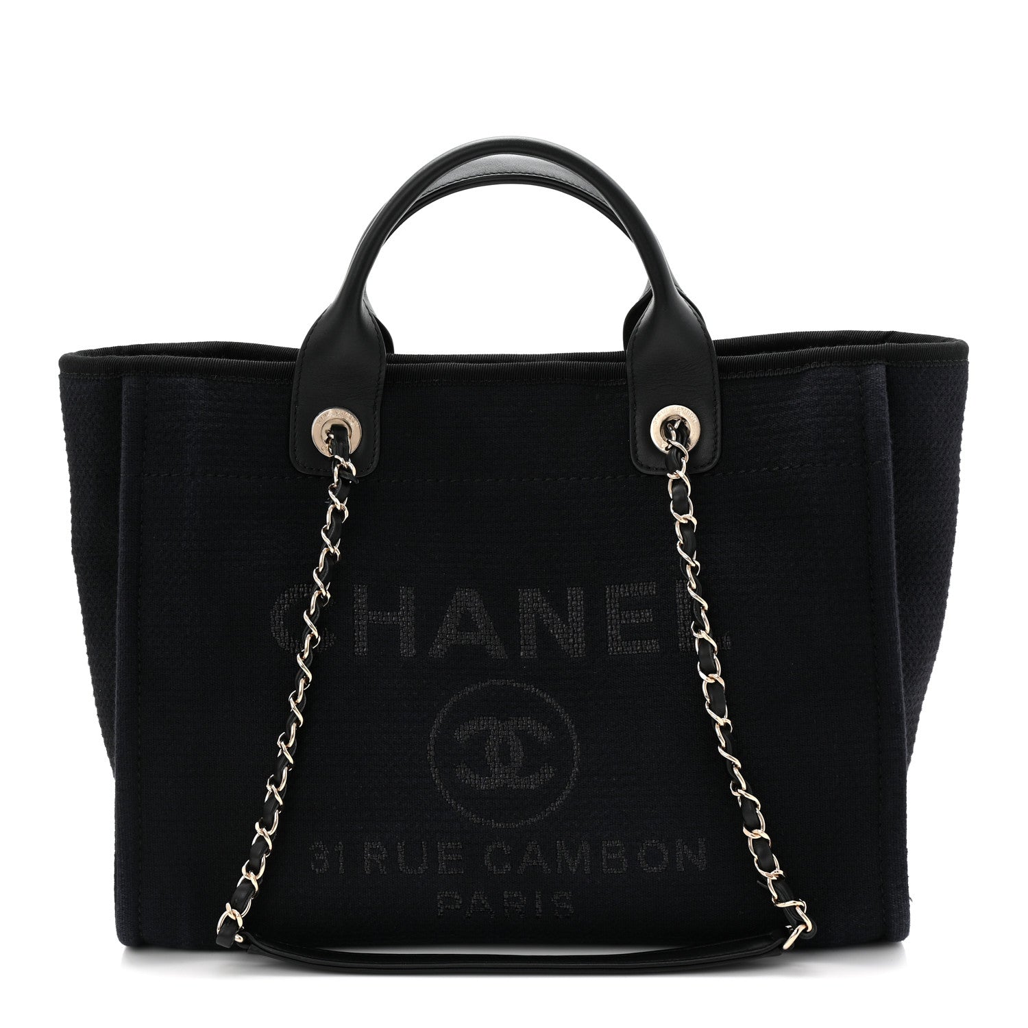 Chanel Mixed Fibers Small Deauville Tote Dark Blue 1 of 12