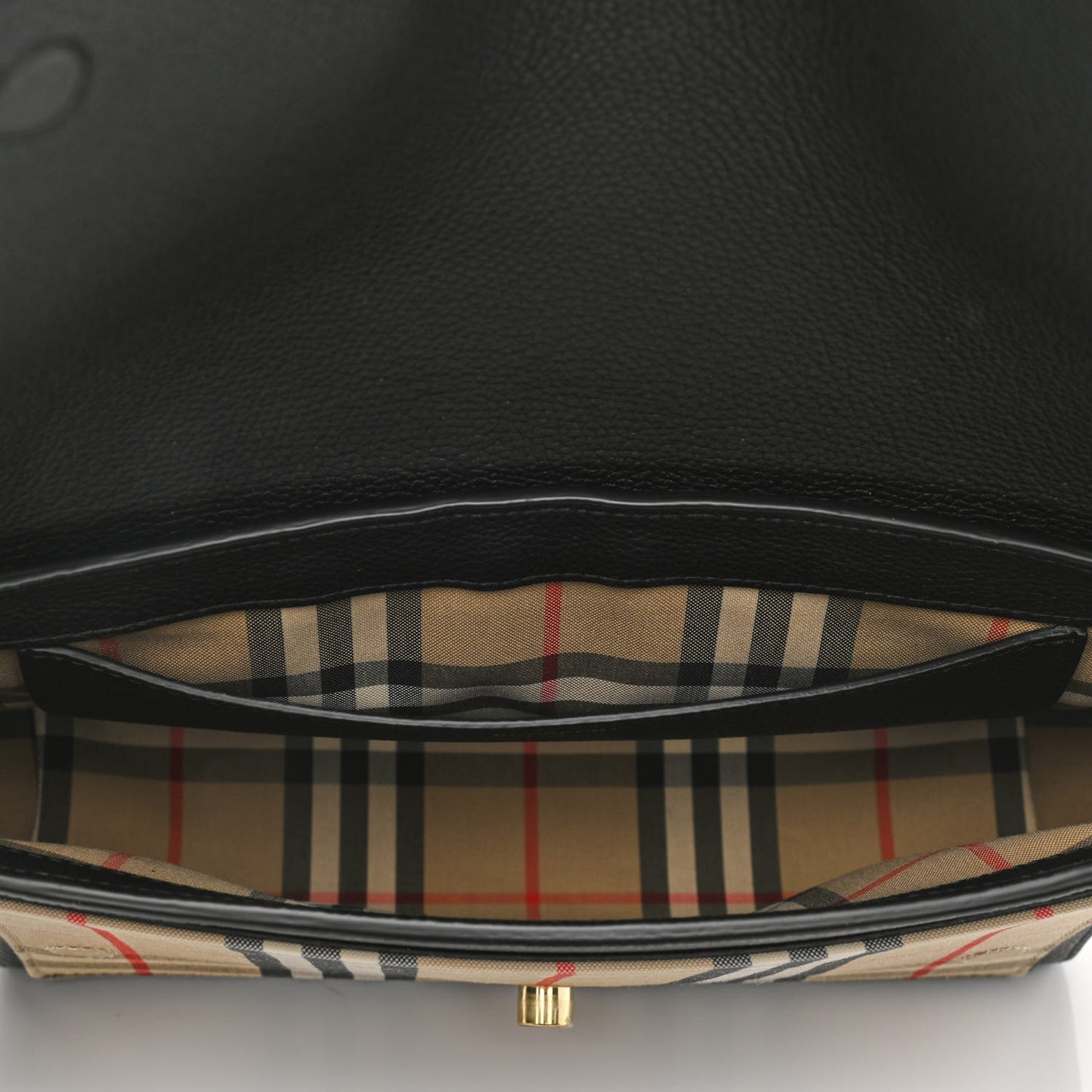 Grainy Calfskin Vintage Check Note Crossbody Bag Black