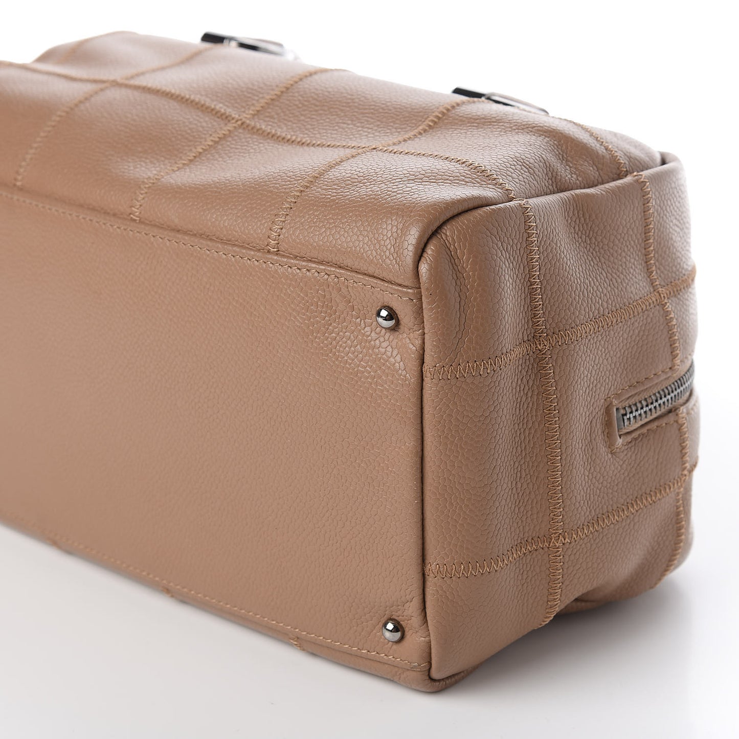 Caviar Square Stitched Tote Beige