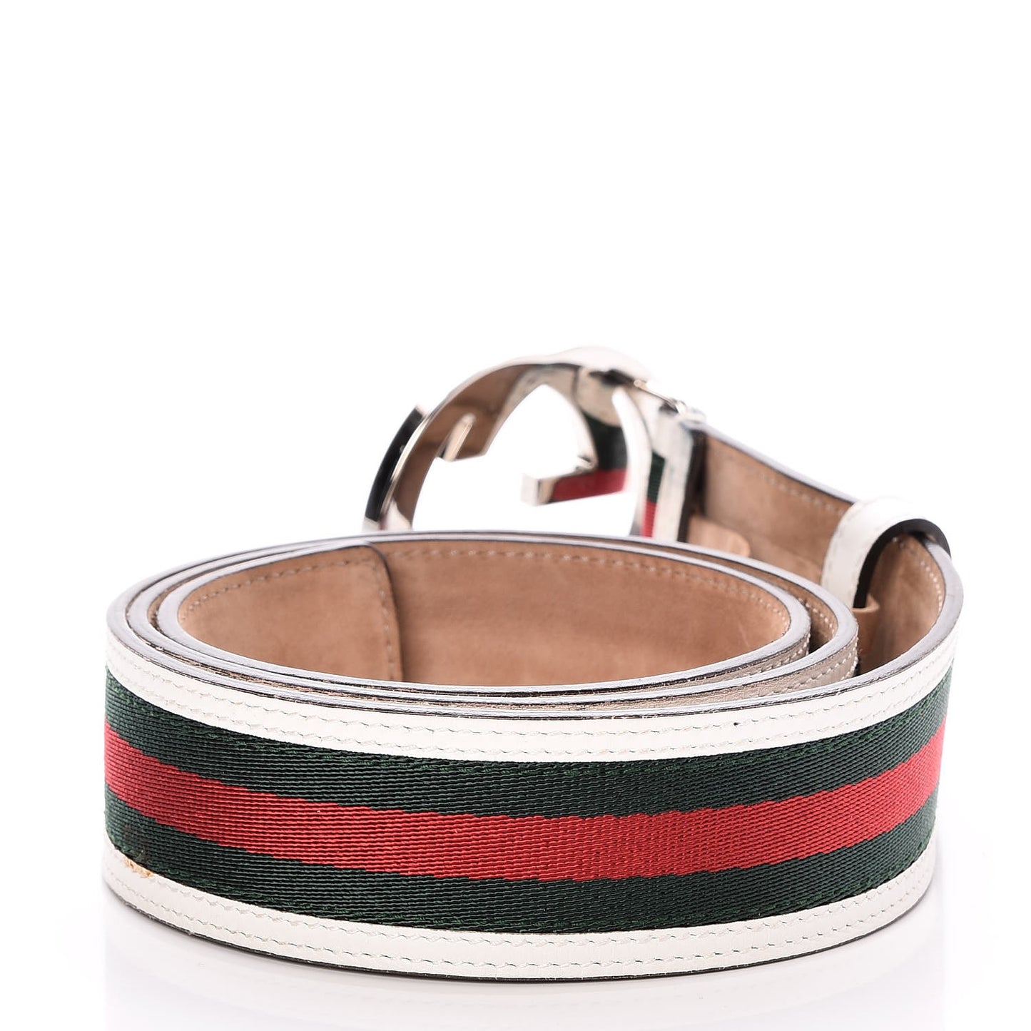 Calfskin Web Interlocking G Belt 90 36 White