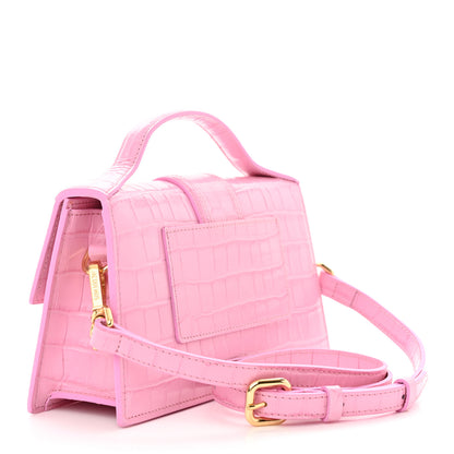 Jacquemus Calfskin Crocodile Embossed Le Grand Bambino Pink 3 of 13