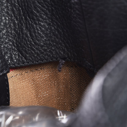 Burberry Grainy Calfskin Canvas Mega Check Medium Ashby Tassel Hobo Black 11 of 12