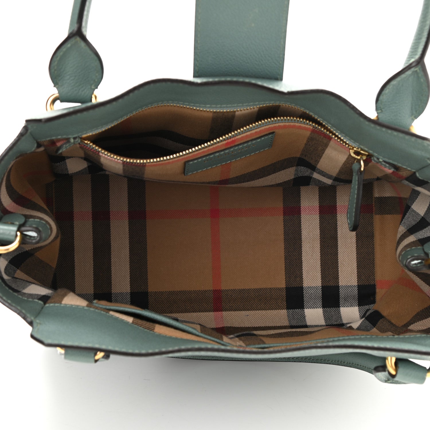 Burberry Soft Grain Calfskin Medium Buckle Tote Celadon Blue 5 of 10