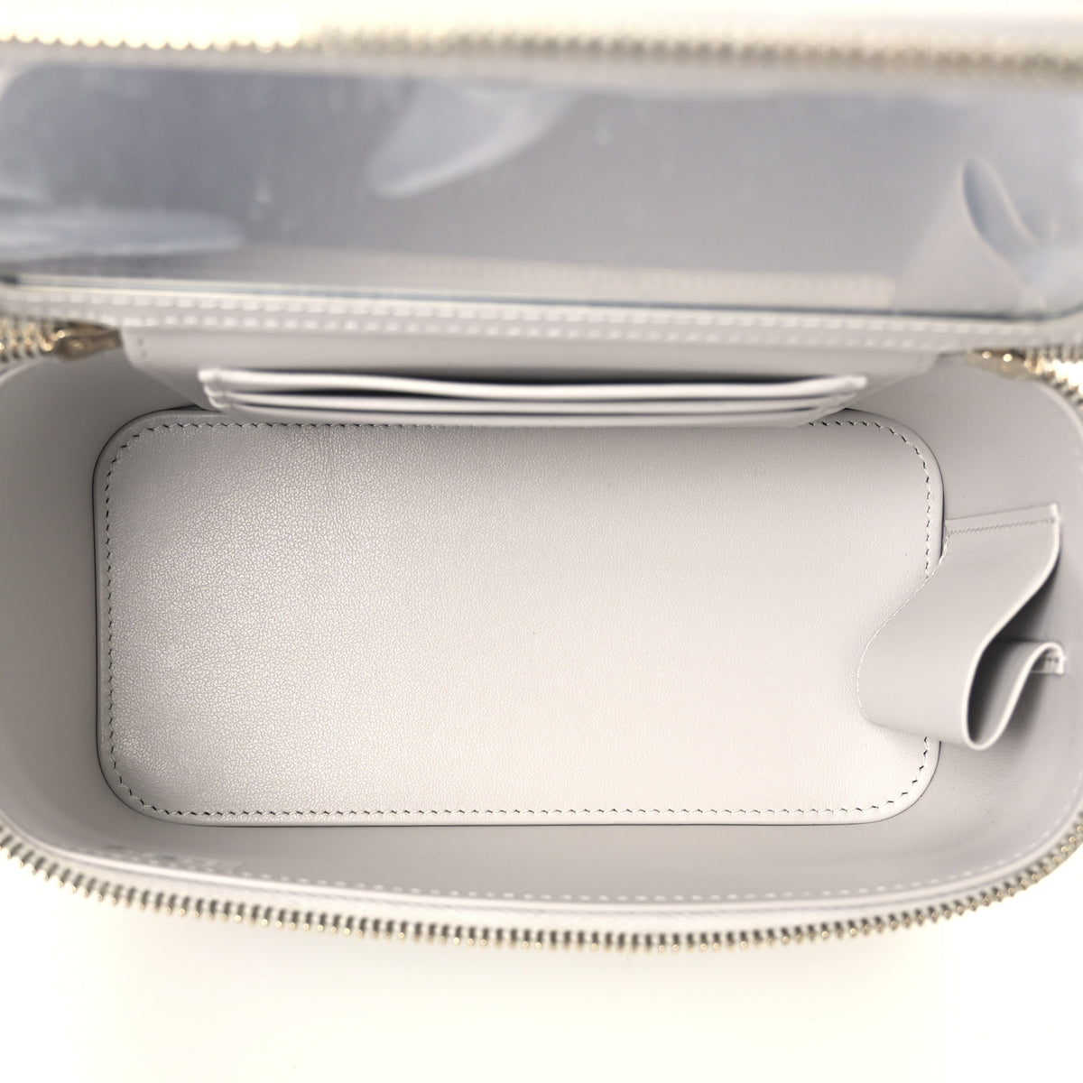 Chanel Caviar Quilted Small Tiny CC Vanity Case With Chain Light Grey 5 of 12