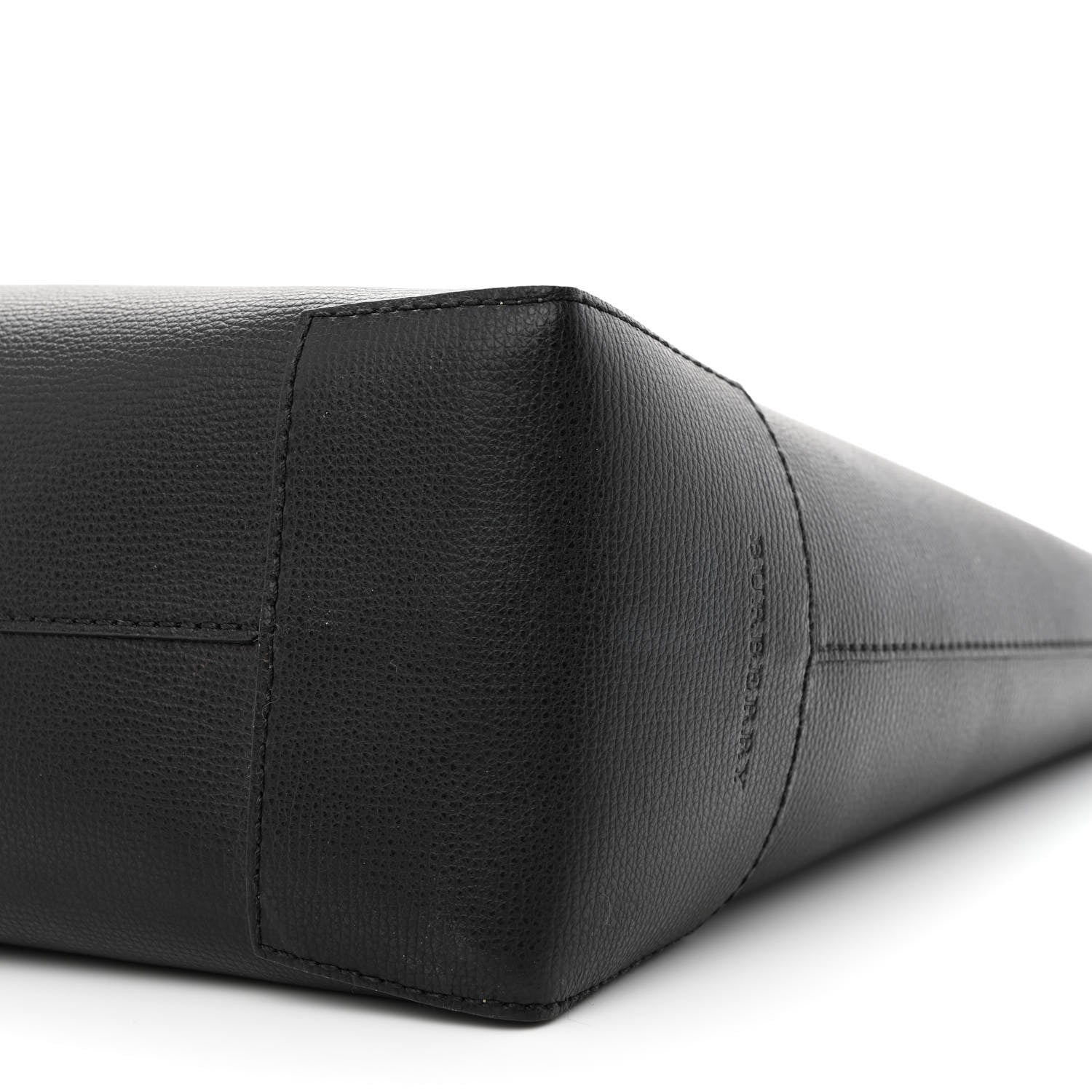Burberry Grainy Calfskin Haymarket Check Tote Black 9 of 14
