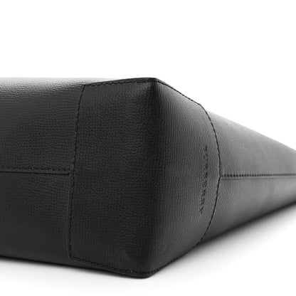 Burberry Grainy Calfskin Haymarket Check Tote Black 9 of 14
