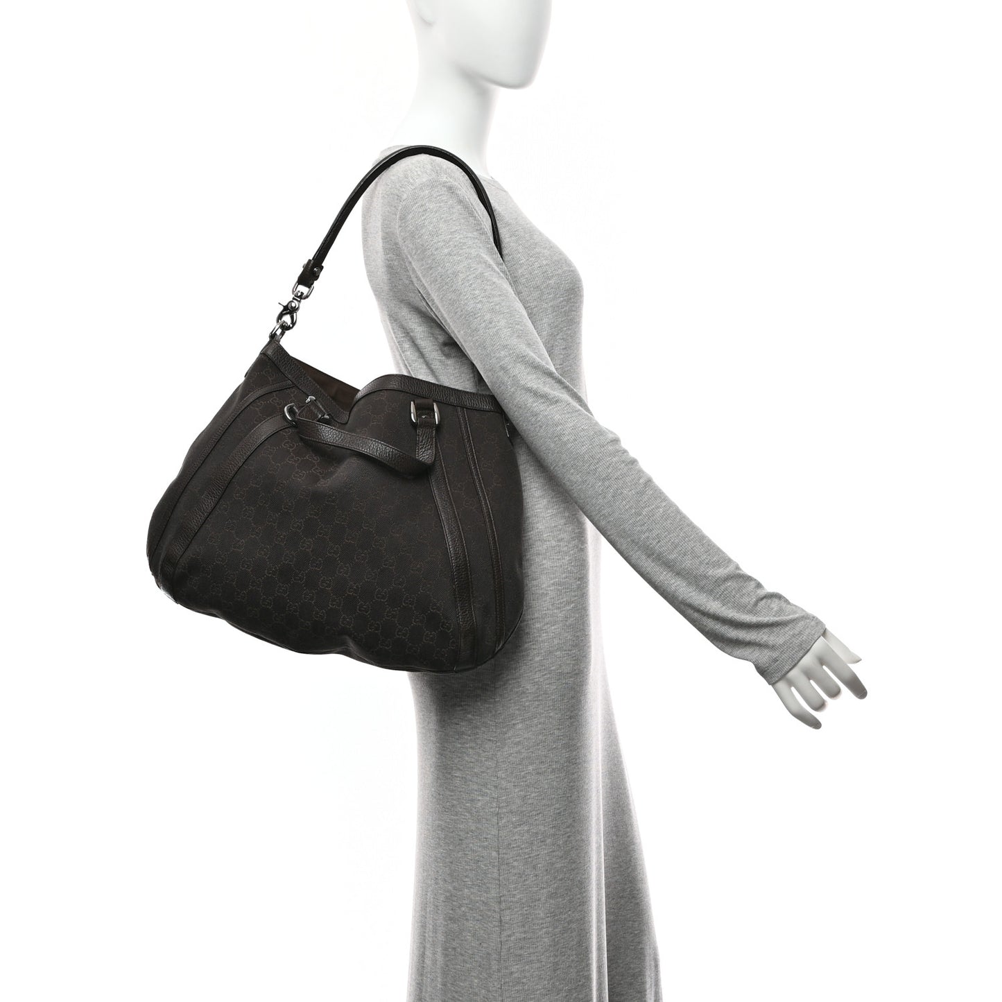 Monogram Medium Abbey Convertible Tote Dark Brown