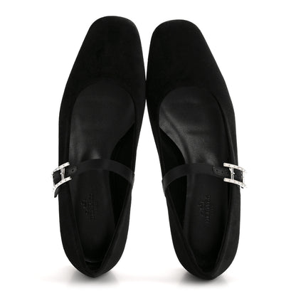 Hermes Velvet Jane Ballet Flats 38.5 Black 2 of 9