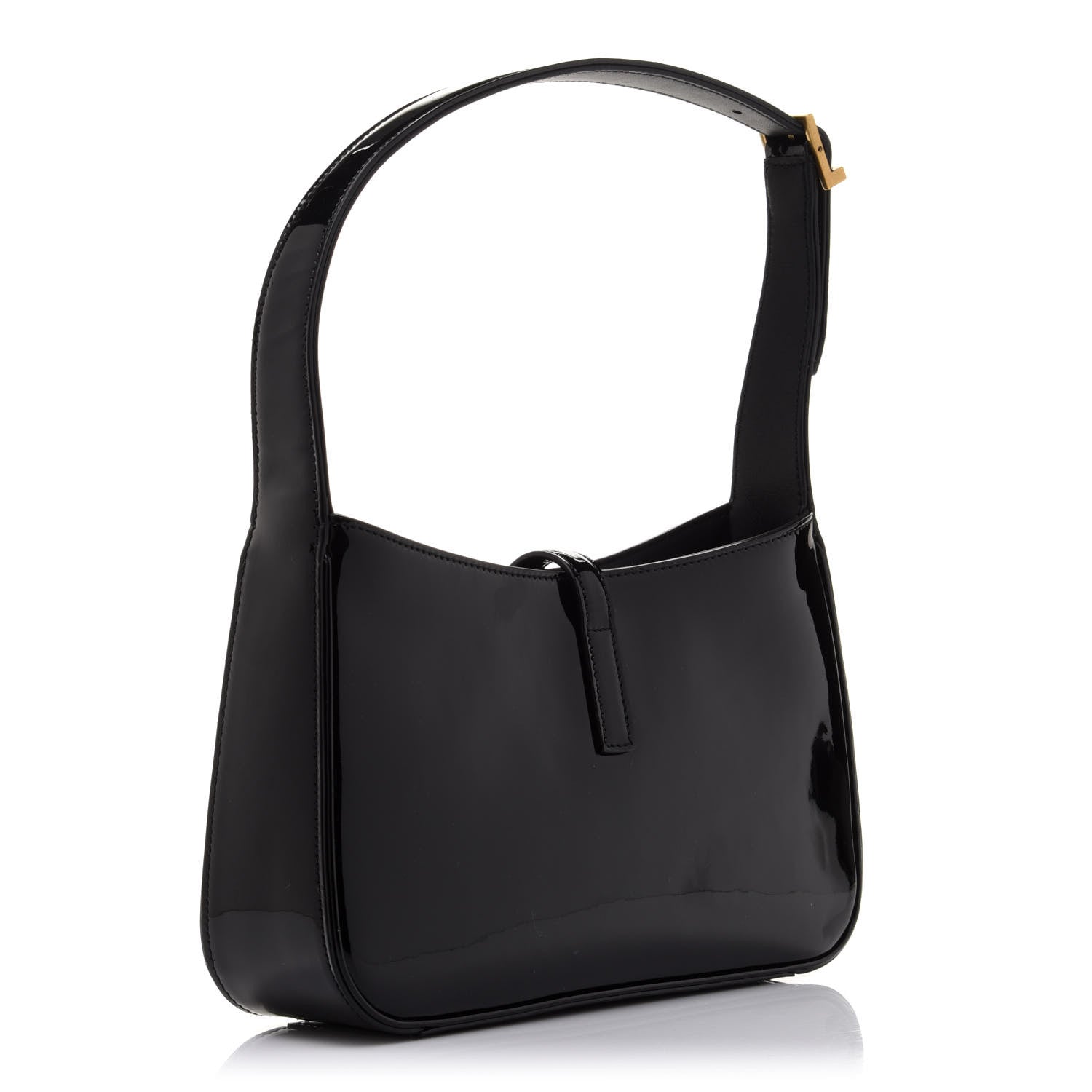 Saint Laurent Patent Le 5 A 7 Hobo Black 3 of 10