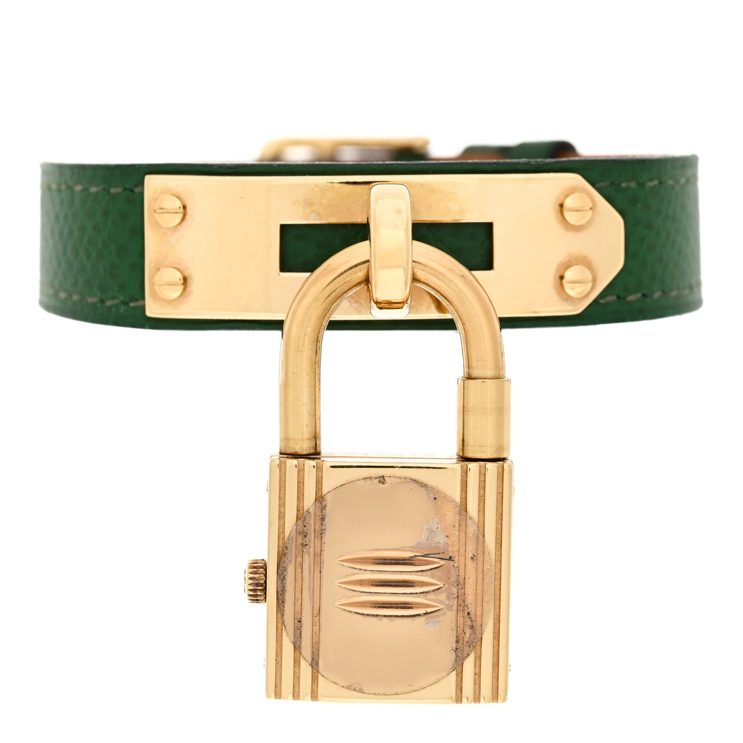 Hermes Stainless Steel Courchevel 20mm Kelly Cadena Quartz Watch Vert Clair 3 of 4