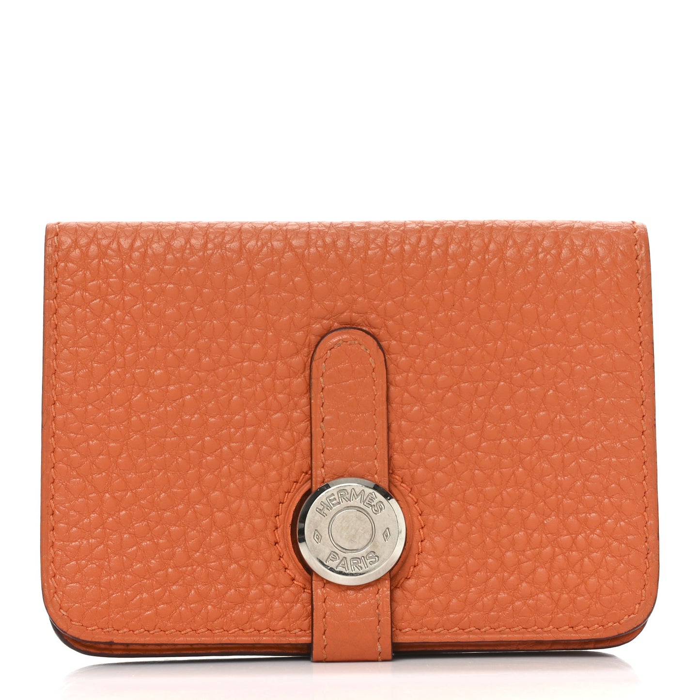 Togo Dogon Card Case Key Holder Orange