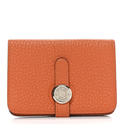 Hermes Togo Dogon Card Case Key Holder Orange 1 of 7