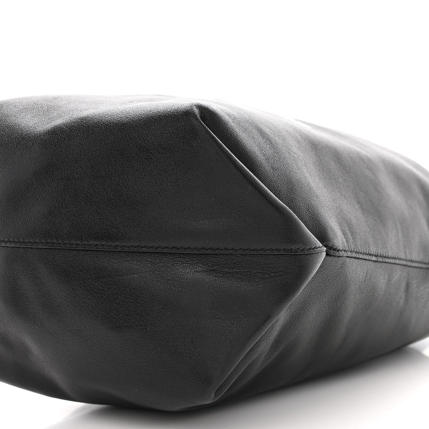 Lambskin Small Teddy Bucket Bag Black