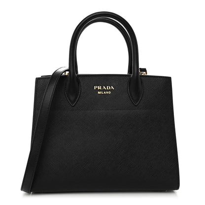 Prada Saffiano City Calfskin Bibliothèque Top Handle Black 1 of 9