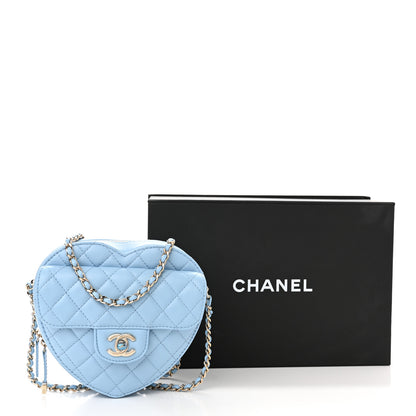 Chanel Lambskin Quilted CC In Love Heart Bag Light Blue 11 of 11