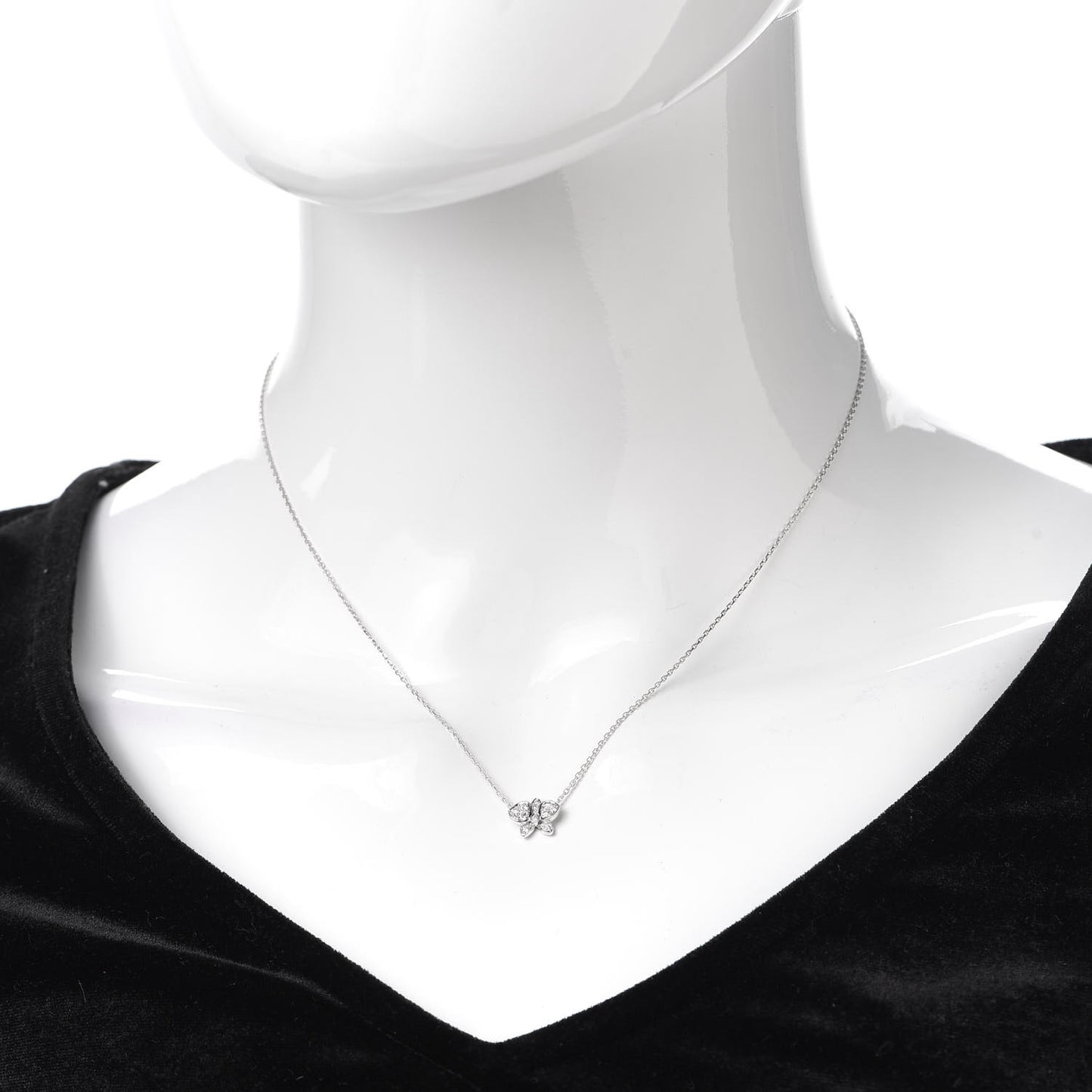 18K White Gold Diamond Caresse D'Orchidees Par Necklace