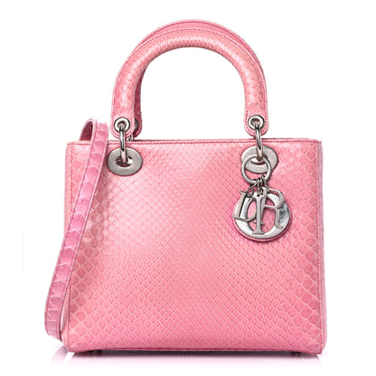 Christian Dior Python Medium Lady Dior Pink 1 of 25