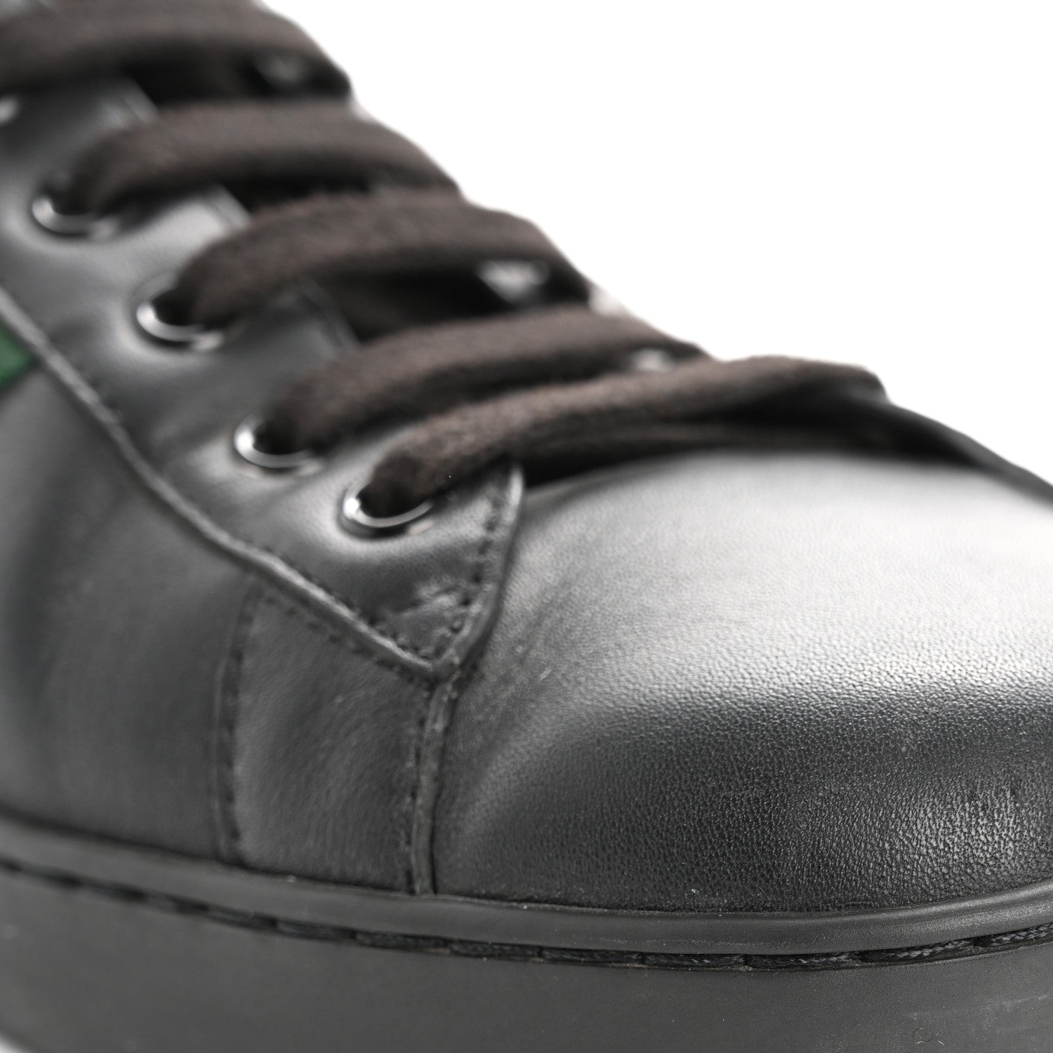 Gucci Miro Soft Calfskin Ayers Web Mens Ace Sneakers 10 Black Rosso 10 of 12