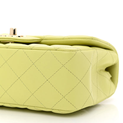 Chanel Lambskin Quilted Mini Rectangular Flap Light Green 10 of 11