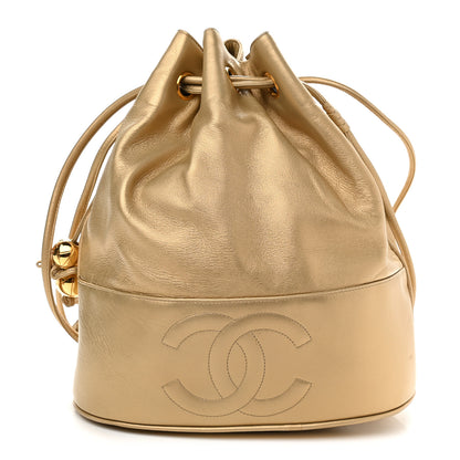 Chanel Metallic Lambskin CC Drawstring Shoulder Bag Gold 3 of 11