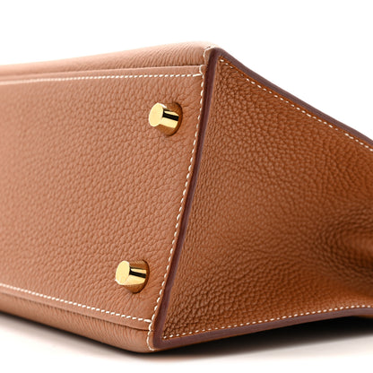 Hermes Togo Horseshoe Kelly Sellier 25 Gold Capucine 10 of 12