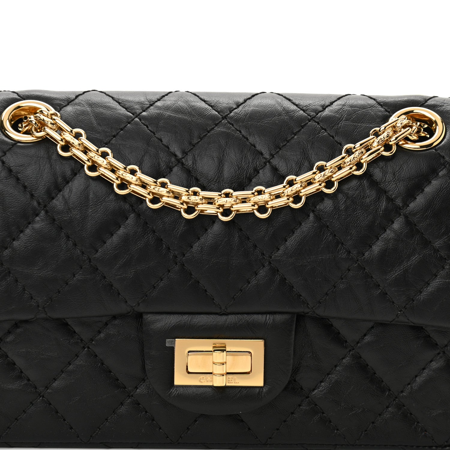 Chanel Aged Calfskin Quilted 2.55 Reissue Mini Flap Black 8 of 10