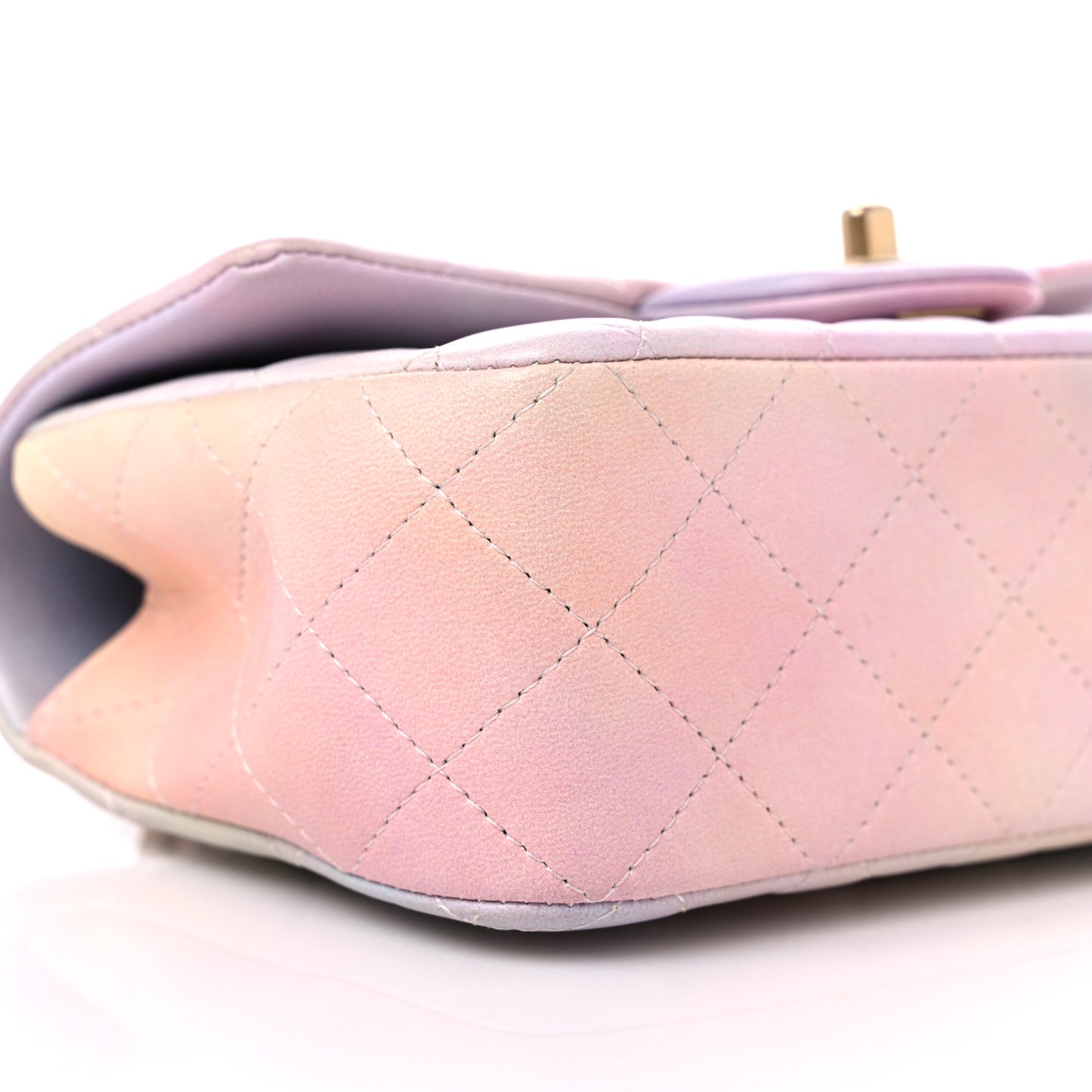 Lambskin Quilted Ombre Mini Top Handle Rectangular Flap Pink Multicolor