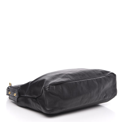 Gucci Calfskin Medium Horsebit Chain Hobo Black 4 of 11