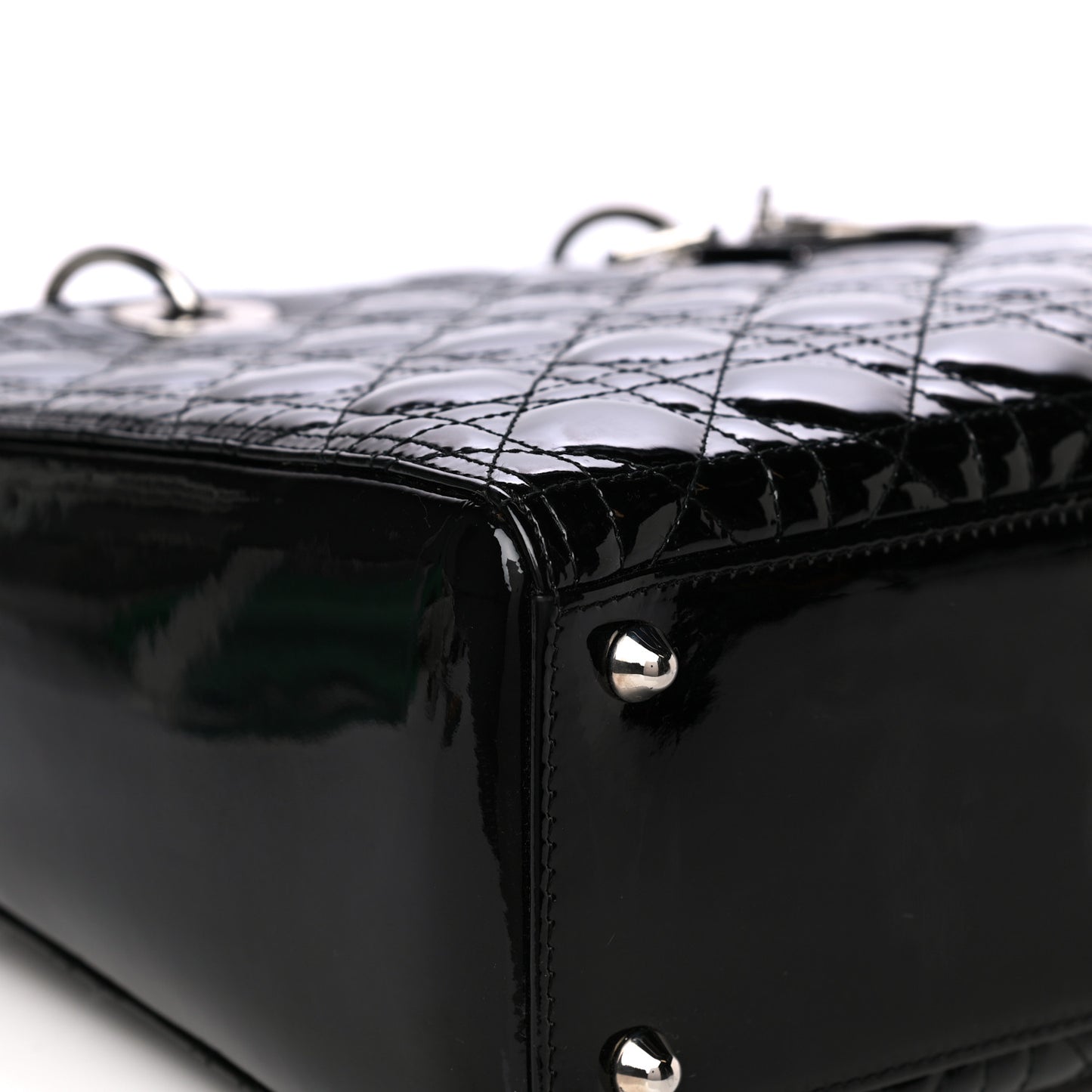 Patent Cannage Large Lady Dior Black